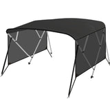 Garvee 4 Bow Bimini Top for Boats with Removable Zippered Translucent Side Curtains - Marine Grade 600D PU-Coated Canvas, Waterproof Sun Shade, 1" Aluminum Alloy Frame, Adjustable Straps, Rear Support Poles - Black - 8'L x 54"H x 73"-78"W (Translucent