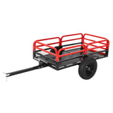 Garvee Dump Cart, 1500 lb Steel Garden Utility Wagon, True 15 Cu Ft Tow Behind ATV, UTV & Lawn Mower, Quick Release Dump, Removable Sides, Pneumatic Tires