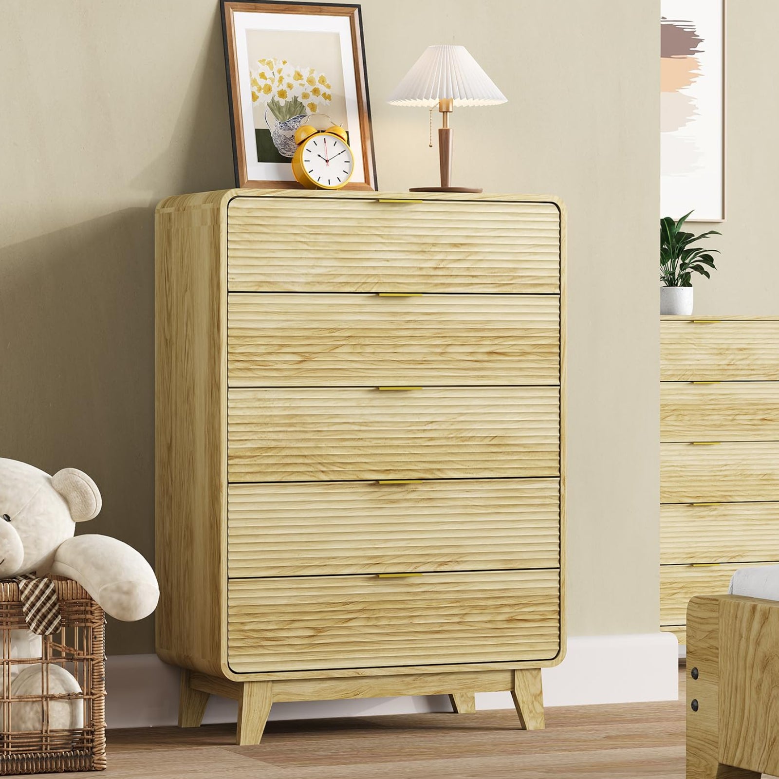 golden oak dresser Garvee Fluted 56 Inch 6 Drawers Curved Profile Natural Wooden Organizer for Bedroom Living Hallway This cerused oak dresser is a timeless piece Garvee Fluted 5 Drawers Dresser,