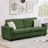 Garvee 84" Modern Loveseat Sofa Bed with Removable Washable Cover, 2-Seater Corduroy Couch for Small Spaces, Deep Seat & Wide Armrest, Sleeper Sofa for Living Room, Apartment, Green - Green | Corduroy