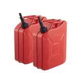Garvee 20L Metal Fuel Container with Tube, 5.3 Gallon Jerry Can with Sealing Cap, Grip Handle,6L/Min Max Flow Rate,Corrosion-Resistant Tank for Most Vehicles Cars Motorcycle ATV UTV, Red 2 Pack
