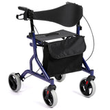 Garvee Folding Aluminum Rollator Walker with 8" Rubber Wheels, 330 lbs Capacity Mobility Walker, Dual Brake System, Blue - Blue