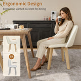 Garvee Modern PU Leather Upholstered Dining Chairs, Set of 2 - Armless Side Chairs, Padded Mark-Resistant Seat, Sturdy Wood Frame for Kitchen/Dining Room - OffWhite, 2-Piece - Brown