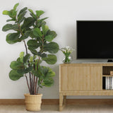 Garvee Realistic Artificial Fiddle Leaf Fig Trees, 2 Pack 47 Inch – 72 Leaves, Faux Ficus Lyrata in Pots – Indoor Outdoor Decorative Fake Plant – Easy Care Greenery for Home, Office, Living Room, Bedroom – System Default