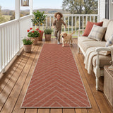 Garvee Low Pile Washable Jute Runner Rug for Hallway, Entryway, Kitchen - Mark Resistant, Non-Shedding, Minimalist Indoor Outdoor Mat - Black Coffee, 2x6ft - Terracotta