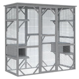 Garvee Catio Outdoor Window Cat Enclosure, Walk-in Cat Cage, Catio Outdoor Enclosure Extra Large, Gray - Gray
