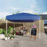 Garvee 10x10FT Pop Up Canopy Tent – Heavy Duty Outdoor Storage Shelter, Adjustable Height, One-Button Easy Setup, Sidewall – Great for Camping, Parties, Beach – Blue - Blue