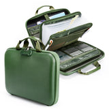Garvee Fireproof & Water-Resistant Locking Document Box, Hard-Shell EVA Accordion File Organizer Case with Handle, 13 Pockets for A4/Letter Files and Important Papers - Green Transparent, 38 x 28 x 7.5 cm - Green - Transparent
