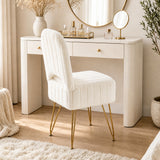 Garvee Vanity Stool Chair with Backrest, Square Ottoman with Hidden Storage Compartment, Soft Faux Fur Fabric, 280 Lbs Weight Capacity, Modern Style for Bedroom Living Room,White,Large - White Rabbit Fabric