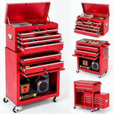 Garvee 2-in-1 Tool Box-8 Drawer Q235 - Metal Toolbox, Multi-Functional Toolbox, Portable Toolbox