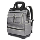 Garvee Oxford Tool Backpack, 25L Waterproof Heavy Duty with Plastic Reinforced Base, Padded Straps, Grey & Black, Contractor Use - Grey