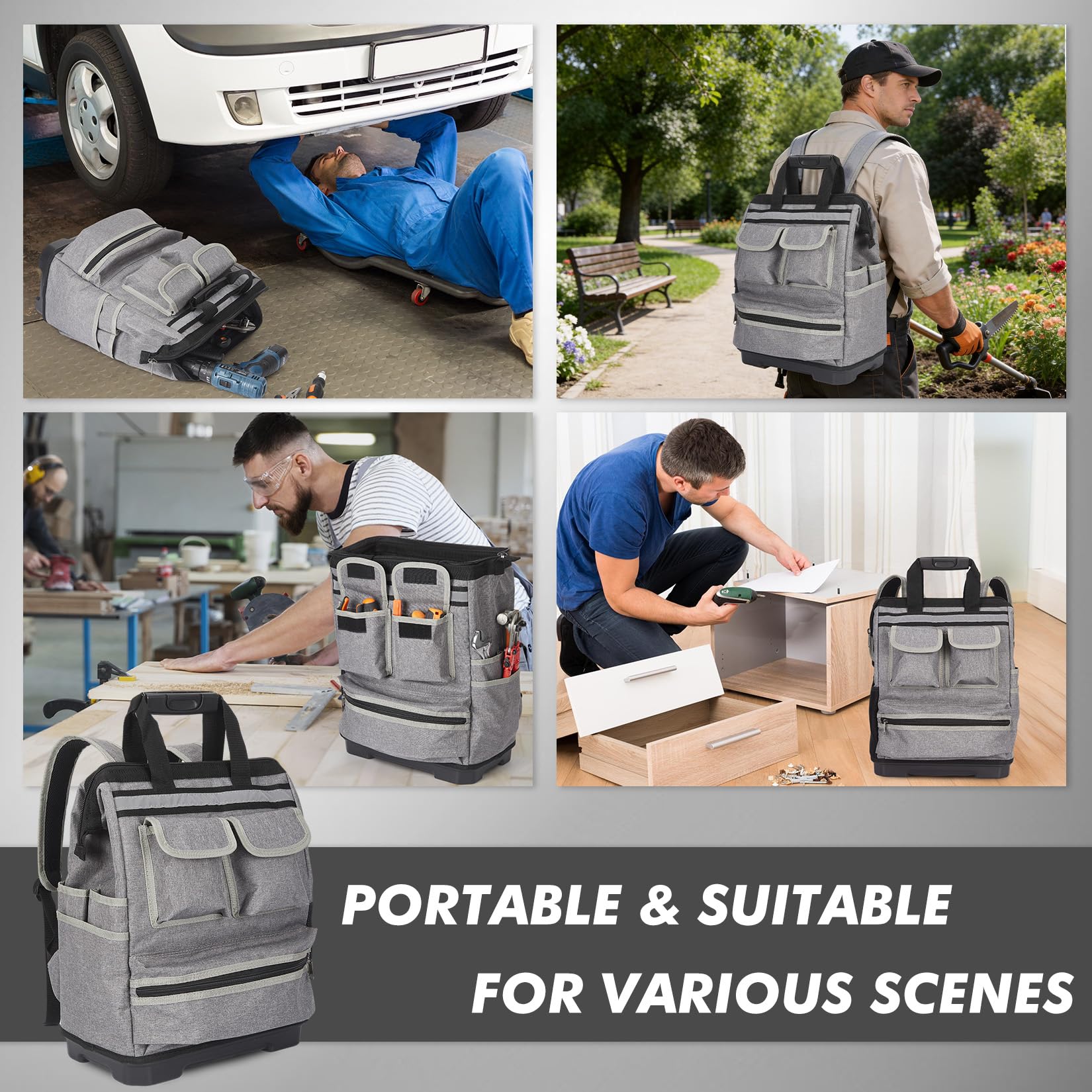 Garvee Oxford Tool Backpack 17-Inch Waterproof Heavy Duty with