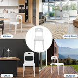 Garvee Stackable Dining Chairs Set of 2 - Commercial Grade Plastic Seats with Steel Legs | for Restaurant/Cafe | Waterproof All-Weather Indoor/Outdoor Use