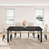 Garvee 70.8" Large Dining Table for 6-8 People Industrial Metal Frame Sturdy MDF Wood Comfortable Height Black for Dining Room Living Room Office - Black