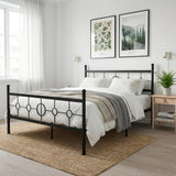 Garvee Twin Size Metal Bed Frame with Vintage Circular Headboard and Footboard, Heavy-Duty Iron Platform Bed, No Box Spring Needed, Noise-Free Design, Easy Assembly, Black - Twin