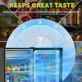 Garvee Energy-Efficient & Ultra-Quiet Mini Fridge with Freezer – 3.2 Cu.Ft Compact Refrigerator – Reversible Door – Space-Saving Design – Perfect for Bedroom, Dorm, Office, Kitchen, RV, Bar – 3.2 Single Door BC-90 Black US Standard Star