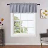 Garvee Water Protective Grey Seersucker Valance Curtains - Embossed Dots Soft Microfiber - Light Filtering Short Window for Bathroom, Kitchen, Bedroom - 60" x 15", USA