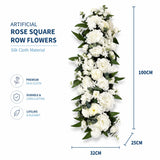 Garvee Elegant & Realistic – Artificial Rose and Peony Garland, 39-Inch Faux Floral Vine with Lush Eucalyptus Leaves – Perfect for Wedding Arch, Table Centerpiece, Backdrop, Home Décor – White