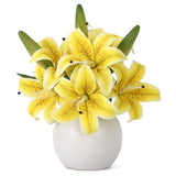 Garvee 3 Pcs Artificial Tiger Lily Flowers, Real Touch Easter Lily Faux Flowers for Home Table Centerpieces Wedding Baby Shower Birthday Party Decoration, UV Resistant - Yellow