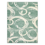 Garvee 8' x 10' Mid-Century Abstract Geometric Area Rug, Machine Washable Non-Slip Low-Pile Soft Rug for Living Room, Bedroom & Dining Room, Green - Green