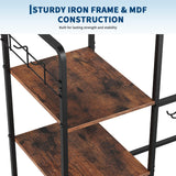 Garvee Spacious 3-Tier Purse Organizer Stand with 20 Hangers & 3 Side Hooks – Movable Wooden Storage Shelf for Closet, Bedroom, Entryway – Large Capacity Handbag Rack – Black + Vintage - Black