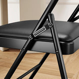 Garvee Set of 8 Folding Dining Chairs – Padded Faux Leather Seat – Sturdy Metal Frame – Easy Fold & Store – Perfect for Home, Office, Reception – Black – Color: System default