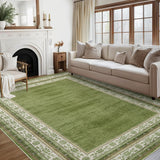 Garvee Green Area Rug - Soft, Decorative Carpet for Living Room, Bedroom, or Office, Durable, 6x9ft - Sage Green
