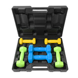 Garvee 20 lb Dumbbell Set with Case – 3 Pairs of Smooth Vinyl Coated Cast Iron Free Weights (2 lb, 3 lb, 5 lb) with Black Plastic Carrying Storage Box for Home Gym Fitness Training - Smooth Surface