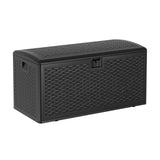 Garvee 120 Gallon Waterproof Large Resin Deck Box Indoor Outdoor, Lockable Storage Container for Patio Furniture Tools, Waterproof Deck Box with Hydraulic Rod Patio Storage Bin for Pool Garden, Black - Black