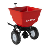 Garvee 130 lb Tow-Behind Broadcast Spreader, Pull-Behind Lawn Seeder & Fertilizer Spreader with 10" Pneumatic Tires, Adjustable Flow Control for ATV, Tractor, Seed, Salt & Ice Melt, Red/Black