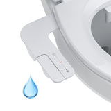 Garvee Non-Electric Ultra-Slim Dual Nozzle Bidet Attachment for Toilet Seat - Rear & Feminine Wash - Self-Cleaning Cold Water Spray - Adjustable Pressure - Easy Install - White Handle - Paddle Shifters, White