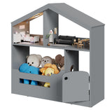 Garvee 2-Tier Kids Bookshelf, Toy Storage Organizer with Motion Sensor Light, Wooden Book Shelf, Kids Book Rack for Kids Rooms, Classroom, Playing Room