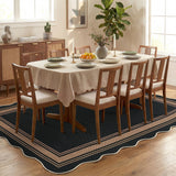 Garvee Scalloped Washable Indoor Outdoor Rug - Faux Jute Look, Non-Slip, Low Pile, mark Resistant, Non-Shedding Carpet for Patio, Living Room, Under Table - Coffee Black, 9x12ft - Black/Coffee
