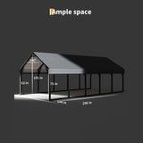Garvee Metal Carport, 12 x 26 x 9 FT Reinforced Frame with Steel Roof, All-Weather Shelter for Pickup Trucks, SUVs and Boats