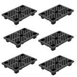 Garvee Interlocking Plastic Pallet 23.6x15.7" Heavy Duty Waterproof HDPE Breathable Grid Lightweight Stackable Forklift Compatible for Garage Workshop - Black