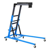 Garvee Adjustable Topside Engine Creeper - 45-66 in Height, 440 lb Capacity - Collapsible Heavy Duty Over-Engine Work Platform, Locking Casters, Rolling Seat - Blue + Black - Blue 6 Rounds