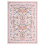 Garvee 8' x 10' Vintage Boho Distressed Modern Floral Area Rug, Machine Washable Non-Slip Low-Pile Stain-Resistant Rug for Living Room & Bedroom, Pink - Pink