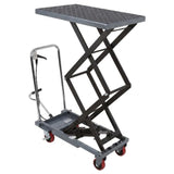 Garvee 50" Hydraulic Lift Table Cart, Double-Scissor Mechanism, for warehouses and workshops, Gray/Black