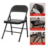 Garvee Heavy Duty Black Metal Folding Dining Chairs Set of 8 – Portable, Space-Saving, Collapsible – Supports Up to 350 lbs – Perfect for Home, Restaurant, Events, Camping – Color: System Default