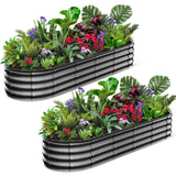 Garvee 2-Pack Metal Garden Bed, 4.5ft x 2ft x 1.5ft Heavy Duty Steel Raised Garden Bed for Vegetables, Flowers, Large Above Ground Planter Box for Backyard, Easy Assembly, Dark Grey