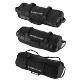Garvee Adjustable Fitness Sandbag Set – Unfilled Heavy Duty, 5-125 lbs Multi-Weight (S+M+L Bags) – Strength Training, Yoga & Full Body Workouts – Black - Black