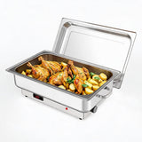 Garvee Electric Chafing Dish Buffet Set, 9 Qt Stainless Steel Food Warmer - Adjustable Temp 86-200°F w/ Display, 400W Buffet Server - Includes 1*Full-Size NSF Pan