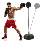 Garvee Free Standing Punching Bag with Stand, Height Adjustable 49"-57" Reflex Boxing Speed Ball Set, Heavy Duty Speed Bag with Fillable Base for Teens & Adults Fitness, Black - Low-End Models