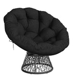 Garvee 37" Ergonomic Swivel Papasan Chair with 10lb Thick Cushion, Heavy Duty Metal Saucer Chair for Reading Nook, Black