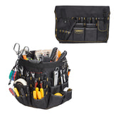 Garvee Oxford Fabric Tool Bag Fits 30cm Diameter Bucket, Heavy Duty Tool Organizer with Multiple Pockets & Loops for Storage, Black Tool Tote for Workshop Garage Construction (Bucket Not Included)