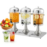 Garvee 6.6 Gallon Commercial Drink Dispenser, Stainless Steel Beverage Dispenser with Ice Core, Stand & Spigot for Cold Juice, Iced Tea and Lemonade at Parties & Weddings, Silver - Silver