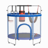 Garvee 60" [6-in-1 Play Center] Toddler Trampoline with Adjustable Gymnastics Bar, 100lbs Capacity - Ocean Blue - Blue