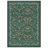 Garvee Washable Folding Floral Print Area Rug – Non-Slip, Pet Friendly, Easy Clean Carpet for Living Room & Bedroom – Dark Green, 6x9ft - Dark Green