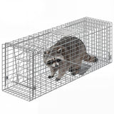 Garvee Heavy Duty Live Animal Trap Cage – Humane, Collapsible Steel, Sensitive Trigger, Easy Assembly – For Stray Cats, Raccoons, Skunks, Groundhogs, Armadillos – 36x10x12 in / 91.5x25.4x30.5 cm - Silver