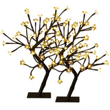 Garvee LED Cherry Blossom Artificial Tree Light for Home Decor – 2PCS 0.45m 48-LED Bent Pole – USB Powered, Warm Ambient Lighting, 50cm Extension – Ideal for Living Room, Parties, Holidays – Color: 0.45m 48-LED bent pole cherry blossom tree